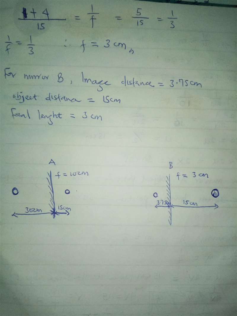 Two concave mirrors are kept in a straight line as shown in fig. Mirror A forms 2 times-example-3