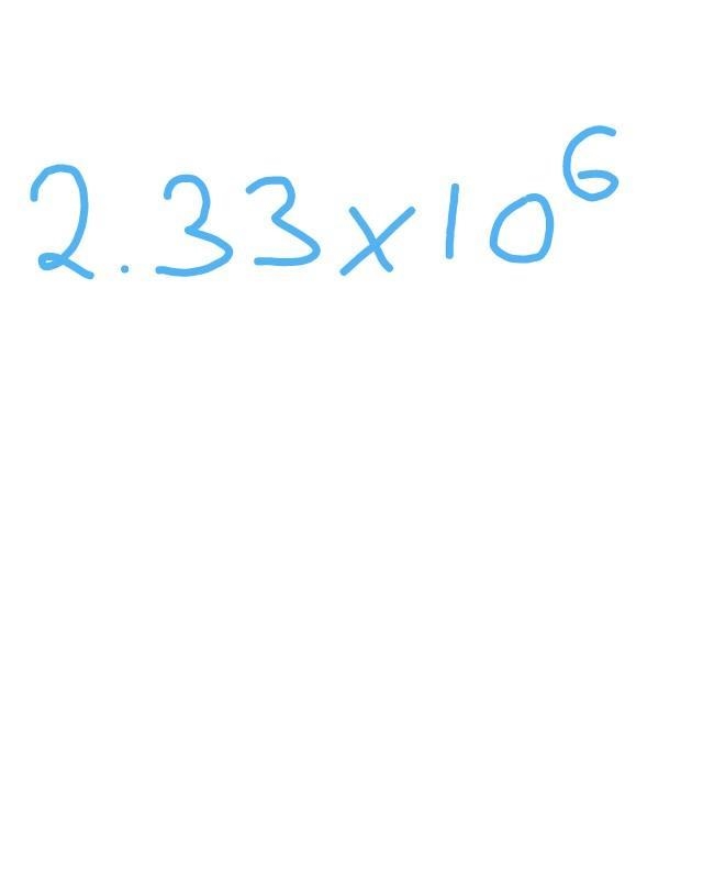 What is the following correct way to write 2,330,000 in scientific notation-example-1