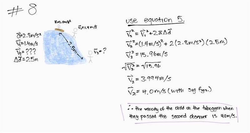 A child slides down a hill on a toboggan with acceleration of 1.8 m/s2. if she starts-example-1