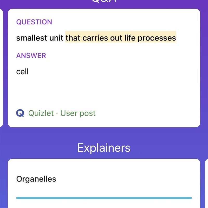 Organelles are the tiny structures in cells that carry out life processes. True or-example-1