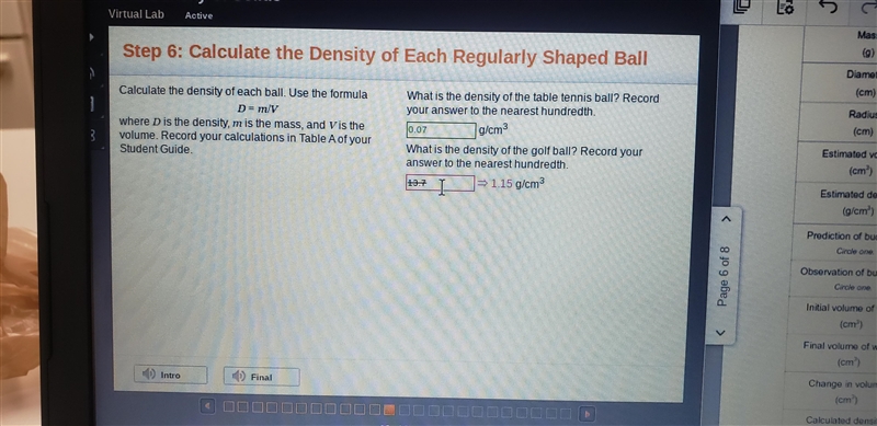 What is the estimated density of the table tennis ball?-example-1