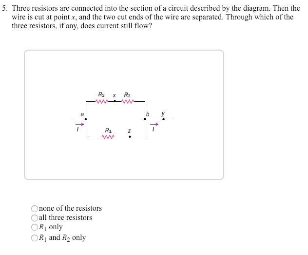 Three resistors are connected into the section of the circuit described by the diagram-example-1