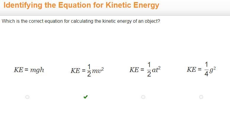 Which is the correct equation for calculating the kinetic energy of an object? COM-example-1