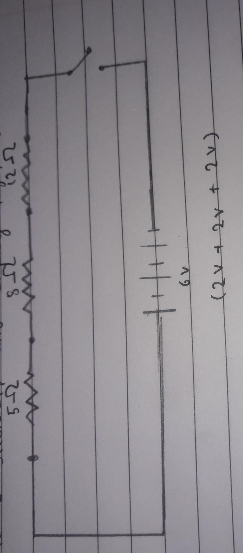 Draw a schematic diagram of a circuit consisting of a battery of three cells of 2 V-example-1