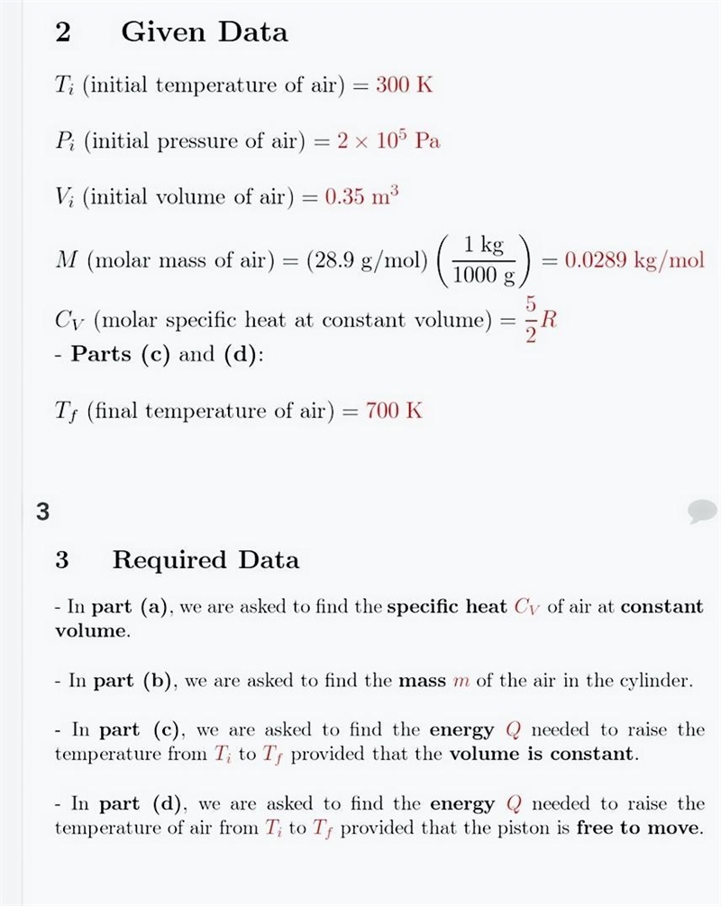 A vertical cylinder with a heavy piston contains air at 300 K. The initial pressure-example-2