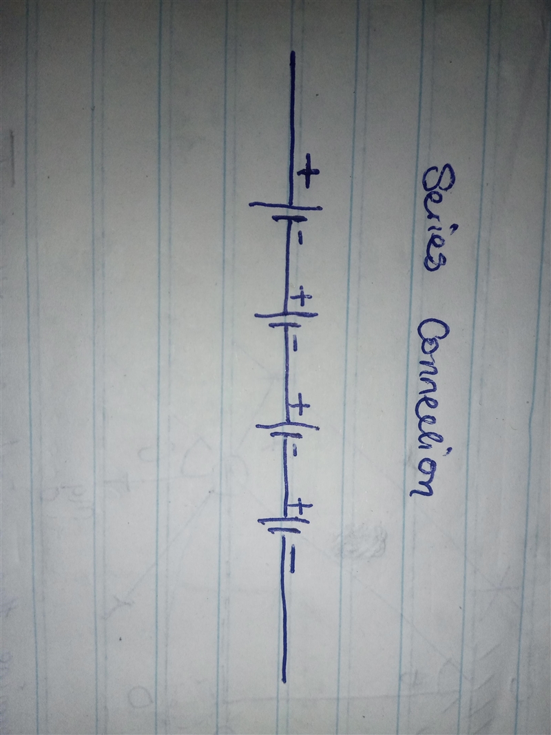 How do I draw a four-cell battery with the cells connected in series with each other-example-1