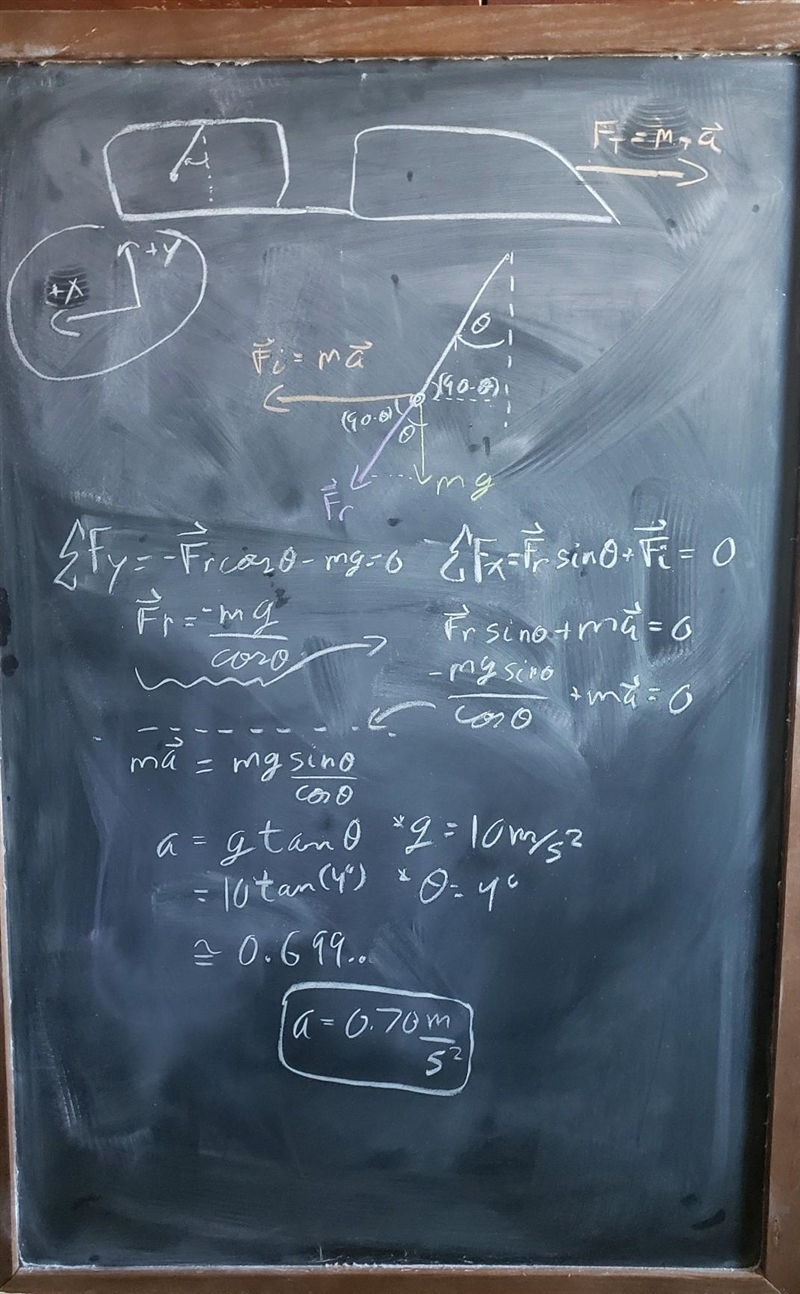 A train is moving along a horizontal track. A pendulum suspended from the roof makes-example-1