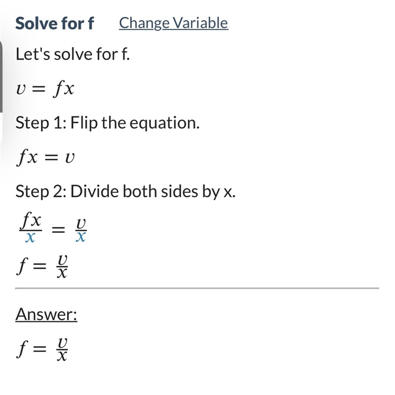 Show the correctness of v=fx​-example-1