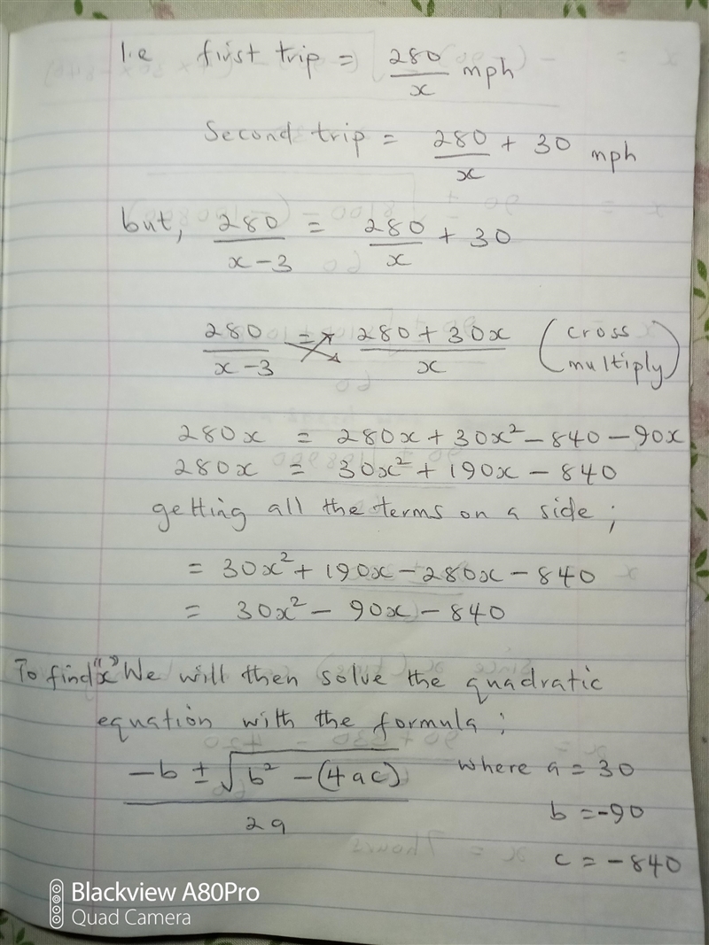 While traveling to and from a certain destination, you realized increasing your speed-example-2