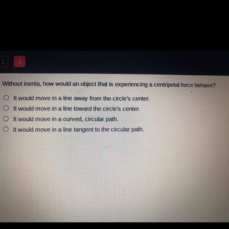 What is the direction of the centripetal force when applied to an object?-example-1