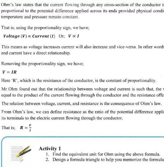 Find the equevalent unit for Ohm using the geren formula. 늘​-example-1