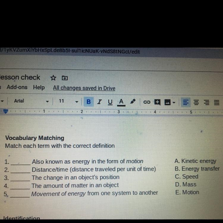 Vocabulary matching - science . PLEASE HELP !!!-example-1