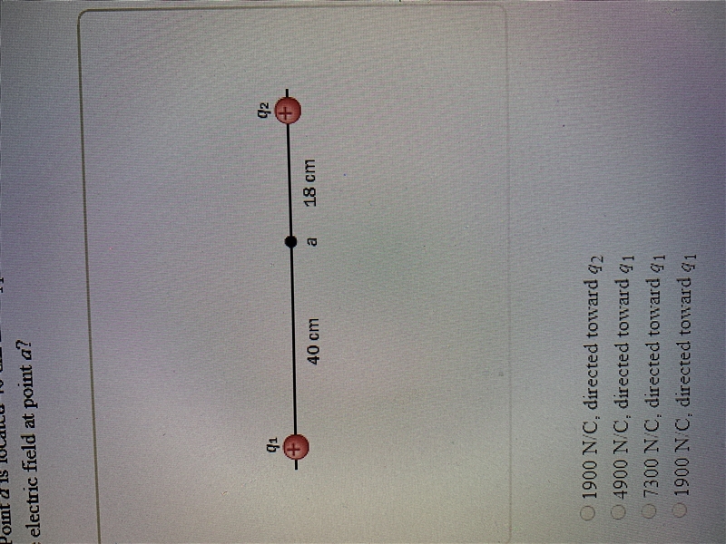 1. Point charges q 1 q 2 both of 22 nC are separated by a distance of 58 cm along-example-1