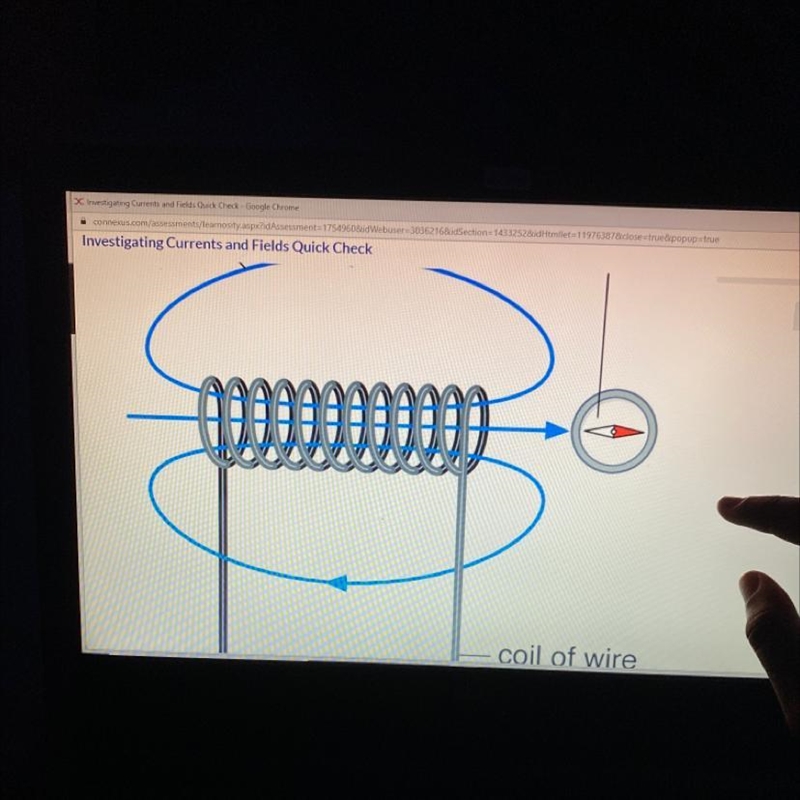 Which statement describes how the coil of wire is similar to a bar magnet? (1 point-example-1