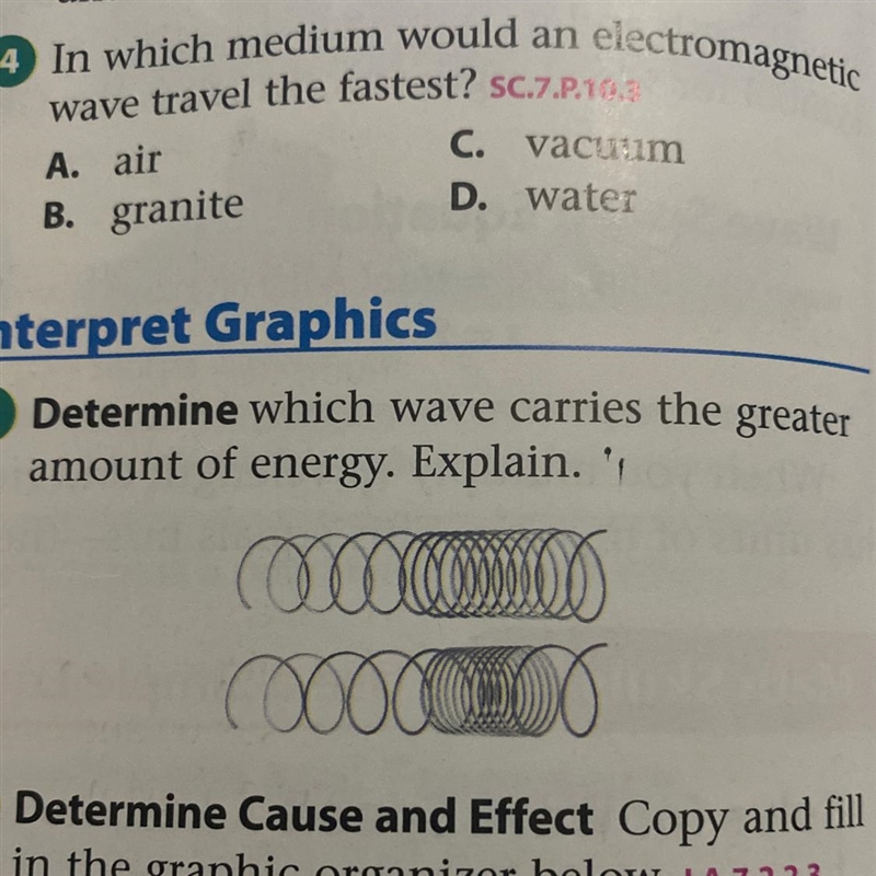 Determine which wave carries the greater amount of energy. explain-example-1