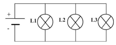 In the illustration below, which light bulb(s) will remain lit if the wire is disconnected-example-1