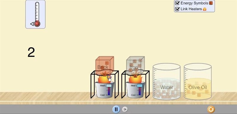 When you put the iron cube in the olive oil and the brick cube in the water what loses-example-2