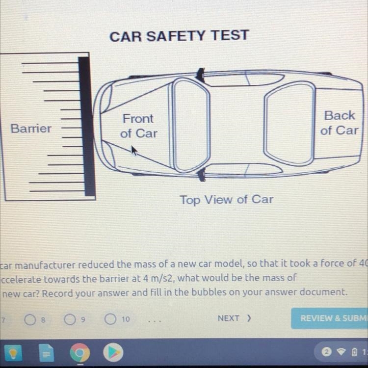 If a car manufacturer reduced the mass of a new car model, so that it took a force-example-1