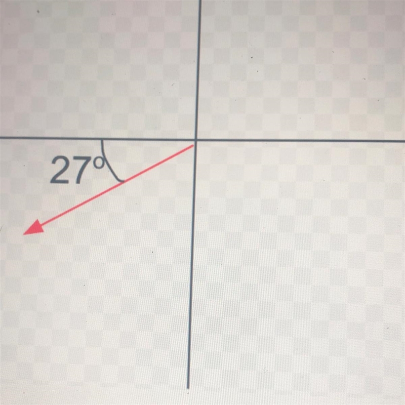 If the compass direction of a resultant vector is reported as 27 degrees south of-example-1