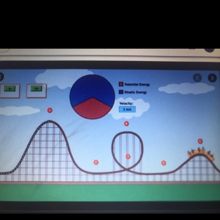 Kinetic and potential; what type of energy is each of the points-example-1