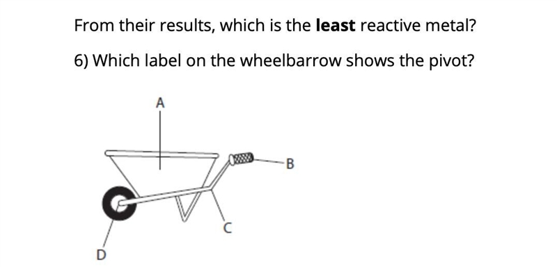 Which label on the wheelbarrow shows the pivot?-example-1