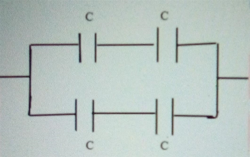 Anwer this quickly.... Find the equivalent capacitance of the following combination-example-1