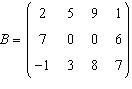 Using the matrices below, determine if the product of AB is defined. If defined, state-example-1