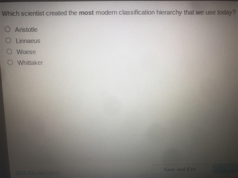 Which scientist created the most modern classification that we use today-example-1