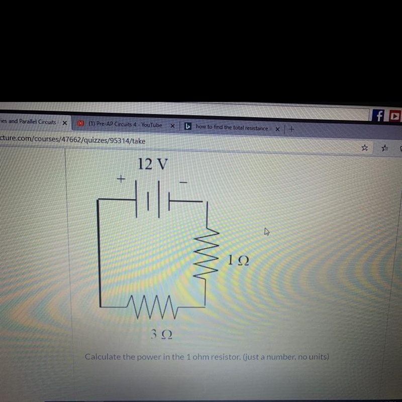 Calculate the power in the 1 ohm resistor. What do I do?-example-1