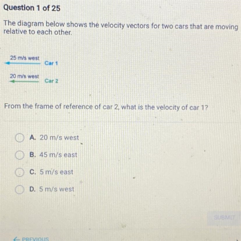 From the frame of reference of car 2, what is the velocity of car-example-1