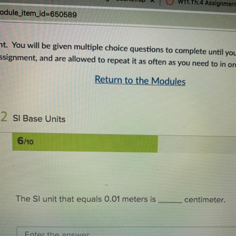 The SI unit that equals 0.01 meters is-example-1