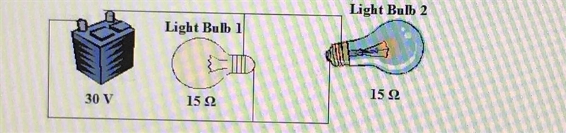 3. The circuit below shows two outdoor lights, run by a battery. Four amps of current-example-1