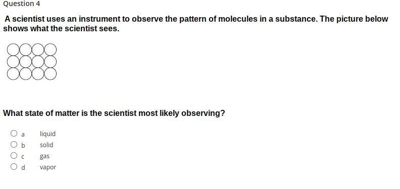 A scientist uses an instrument to observe the pattern of molecules in a substance-example-1