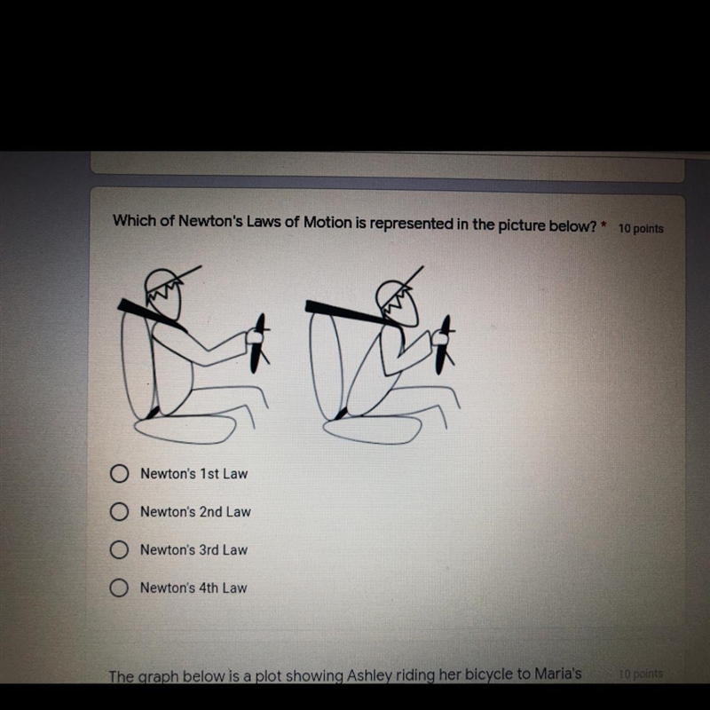 Which of Newton’s laws is represented here? Pls help thank you-example-1