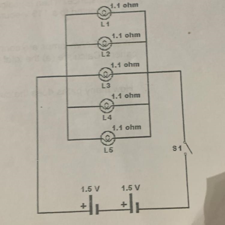 14. In the circuit the resistors are connected to a total of 3 V, calculate (a) the-example-1