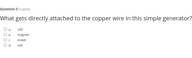 What gets directly attached to the copper wire in this simple generator?-example-1