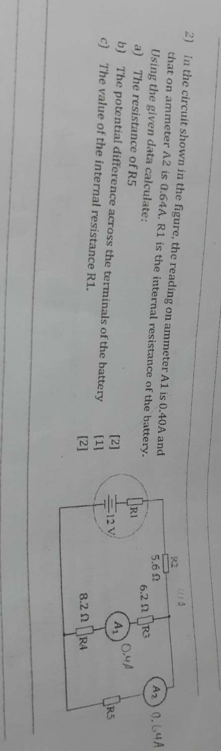 In the circuit shown in the figure (in this picture), the reading on ammeter A1 is-example-1