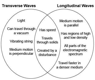 Following a lecture on transverse and longitudinal waves, four students make Venn-example-4