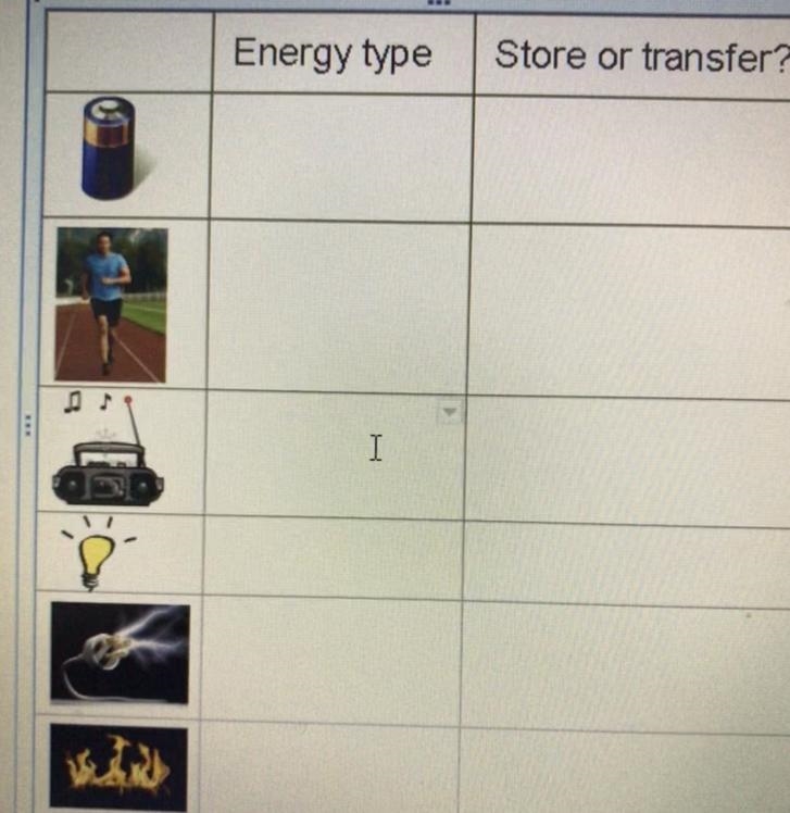 For each picture I need to say what type of energy is stored and if it is a store-example-1