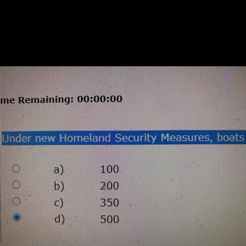 Under new homeland security measures boats must keep at least how many hours away-example-1