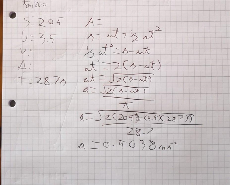 A man starts with an initial velocity of 3.50 m/s and accelerates for a distance of-example-1