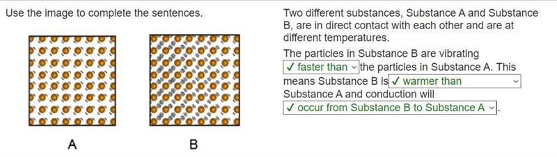 Two different substances, Substance A and Substance B, are in direct contact with-example-1