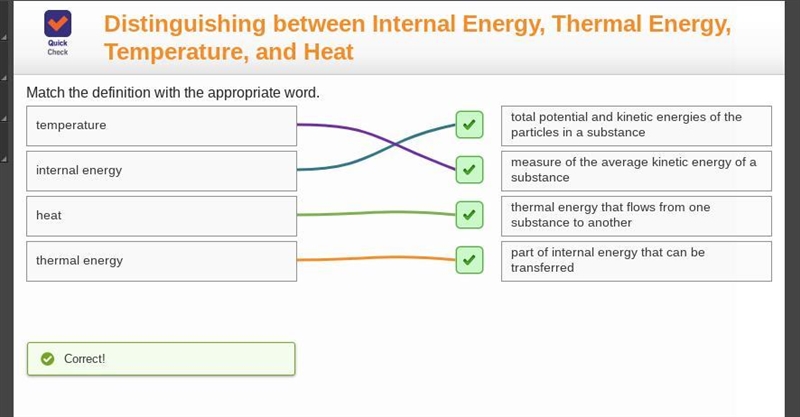 Distinguish between thermal energy, temperature, and heat. (BE SPECIFIC & use-example-1