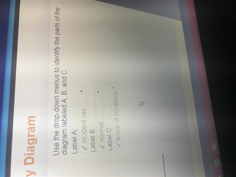 Use the drop down menus to identify the parts of the diagram labeled a b and c-example-1