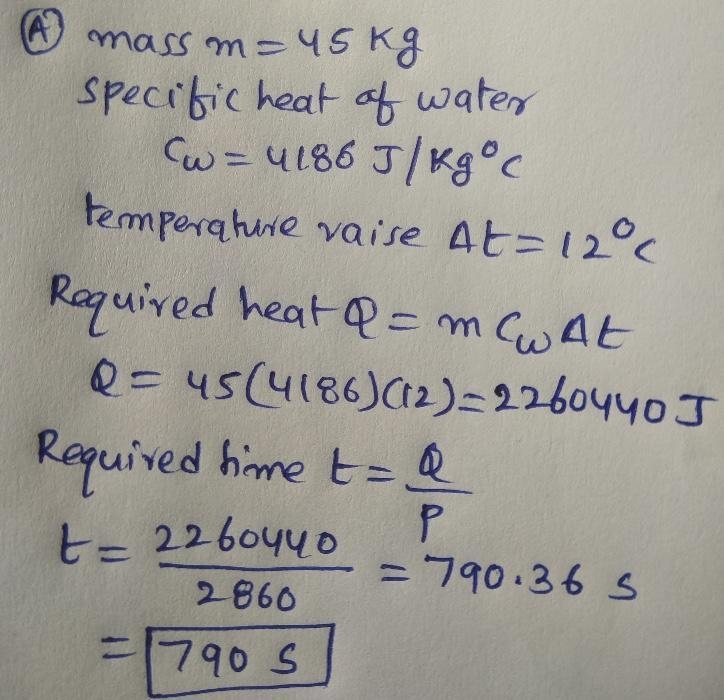 How much time is required to heat 45 kgkg of water by 12 ∘C∘C? Express your answer-example-1