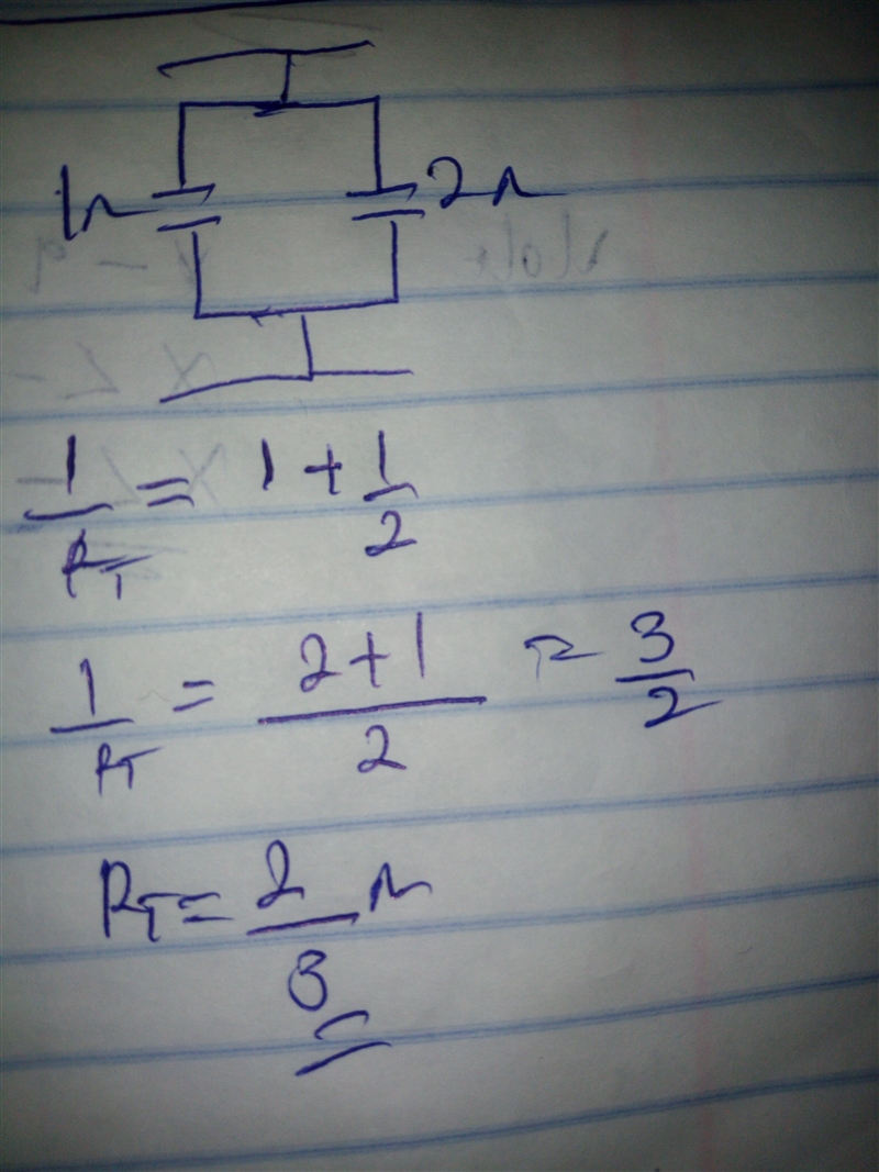 A 1.00- and a 2.00- resistor are in parallel. What is the equivalent single resistance-example-1