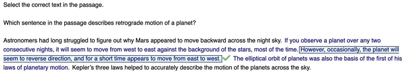 Select the correct text in the passage. Which sentence in the passage describes retrograde-example-1