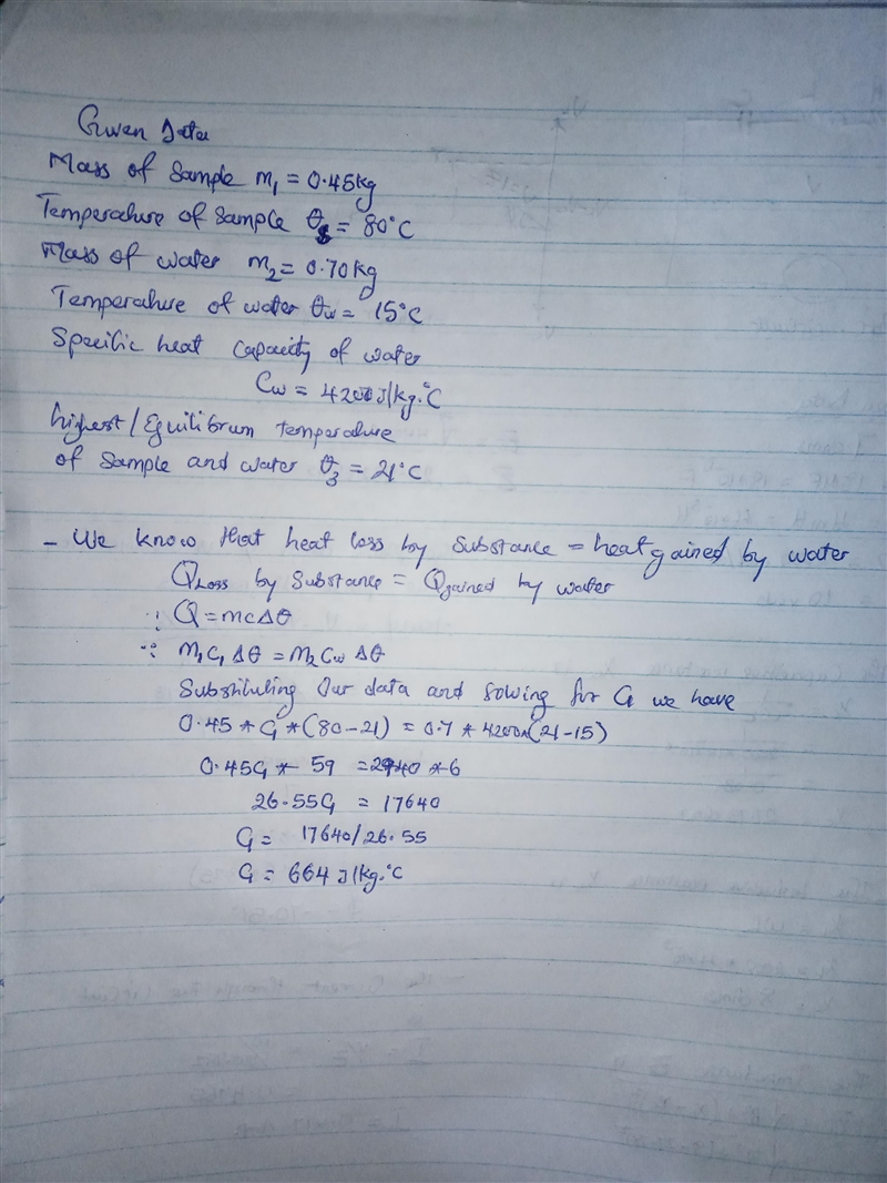 PLEASE SHOW STEPS! You heat a 0.45 kg sample of metal to a temperature of 80 °C then-example-1