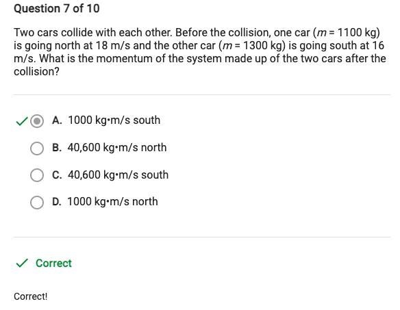 Two cars collide with each other. Before the collision, one car (m = 1100 kg) is going-example-1