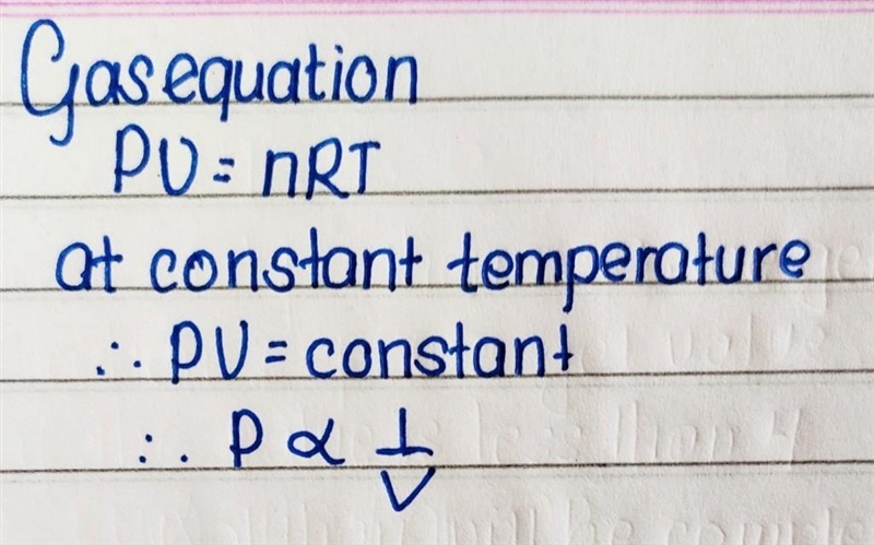 What happens to the pressure of a gas when the volume of its container is increased-example-1